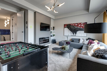 Living Room in an Bedrock Showhome in Edmonton