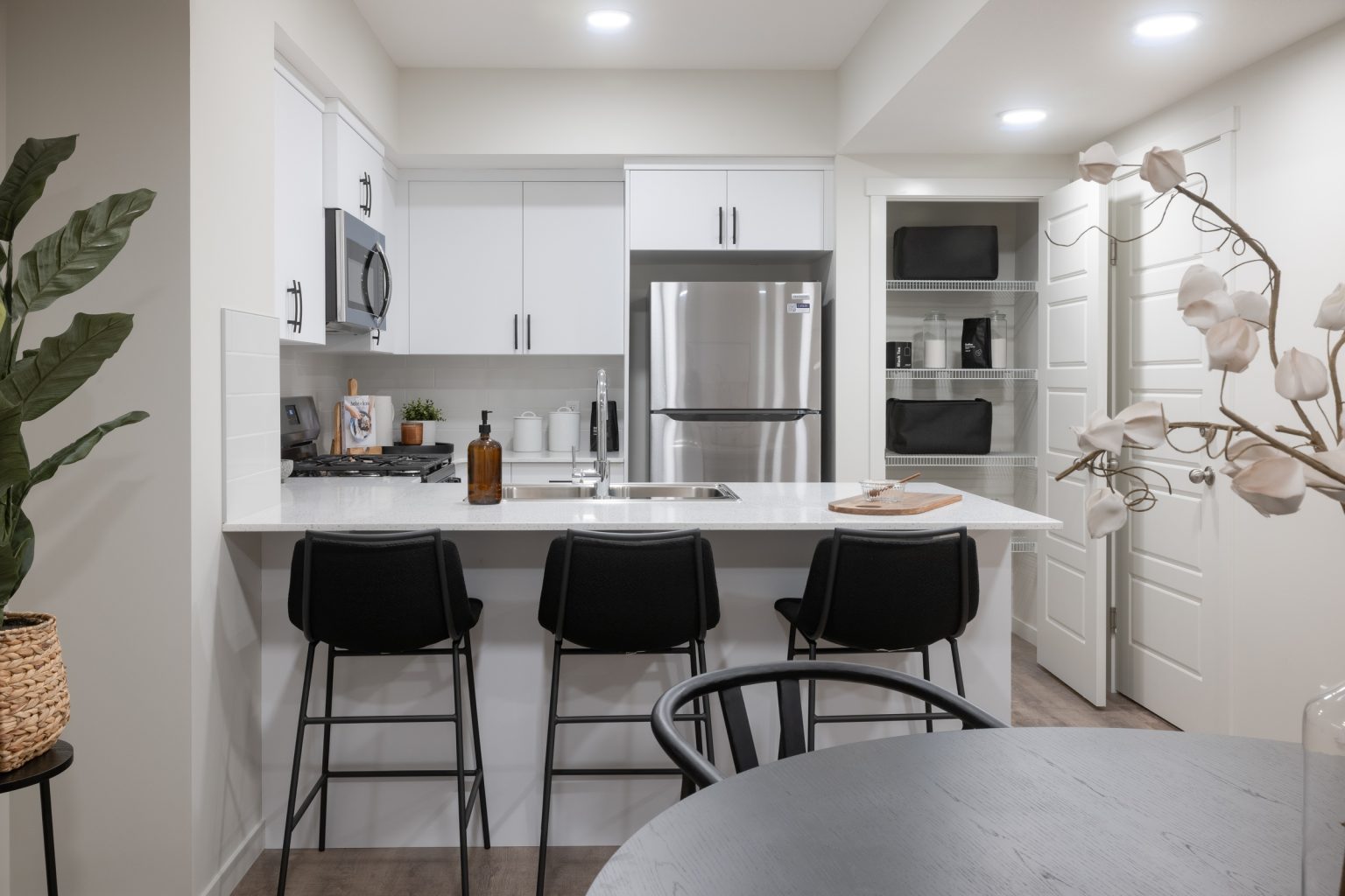 Legal basement suite kitchen in Anthem's Showhome in Weston at Edgemont